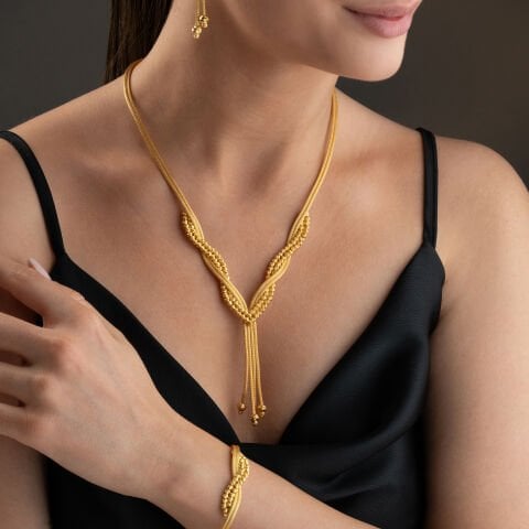 925 Ayar Gümüş Altın Kaplama El İşçiliği Hasır Dorika Takı Seti