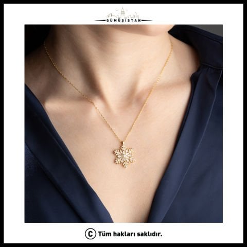 925 Ayar Gümüş Baget Taşlı Kartanesi Kolye