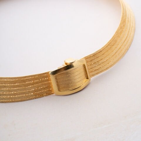 925 Ayar Gümüş Altın Kaplama Trabzon Hasırı Gerdanlık