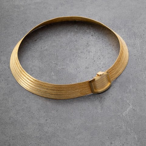 925 Ayar Gümüş Altın Kaplama Trabzon Hasırı Gerdanlık