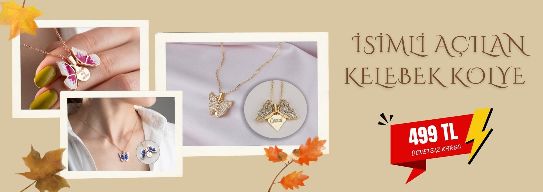 Açılır Kanatlı Kelebek Kolye