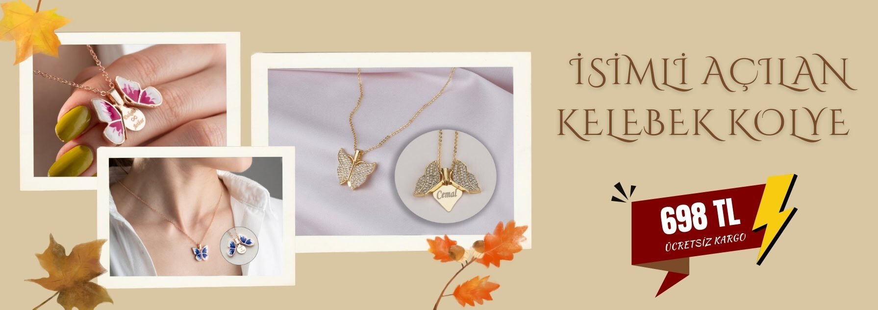Açılır Kanatlı Kelebek Kolye